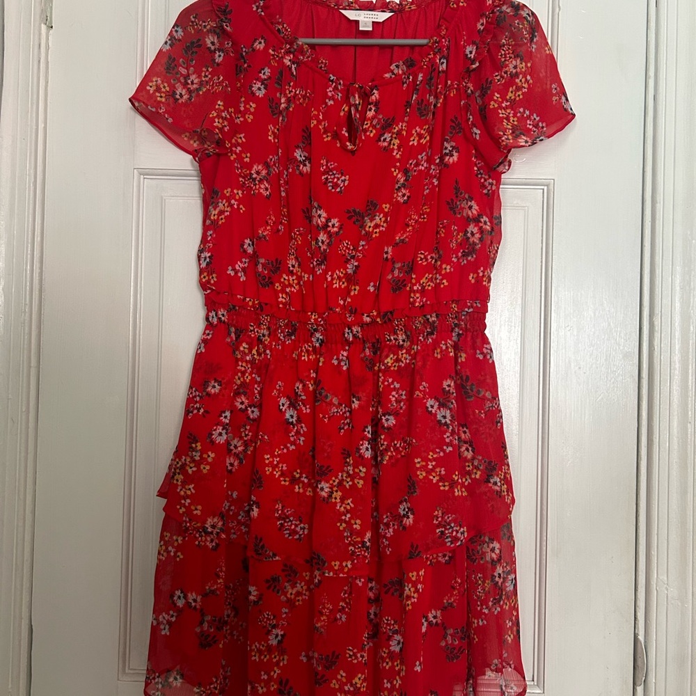 Floral Red Dress